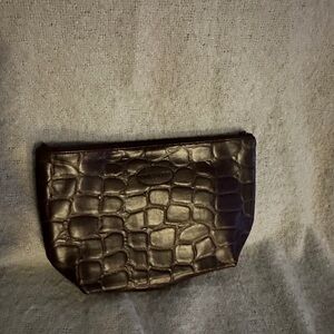 Estée Lauder Brown Crocodile-Embossed Make-up Bag